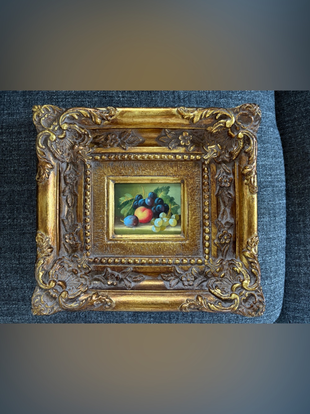 Vintage Ornate Gold Baroque Fruit Still Life Frame